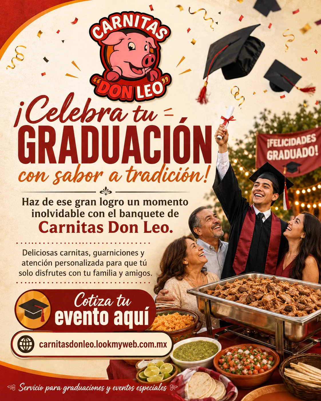Promoción de graduaciones Carnitas Don Leo